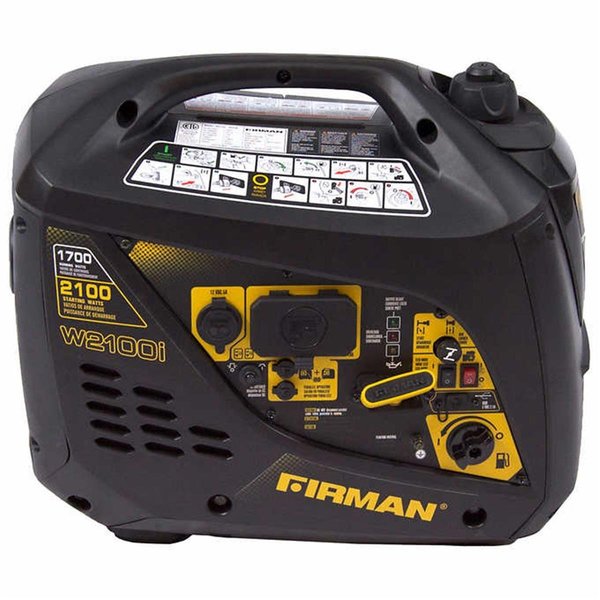 Firman Portable and Inverter Generator, Gasoline, 1,700 W Rated, 2,100 W Surge, Recoil Start, 120V AC FI378154